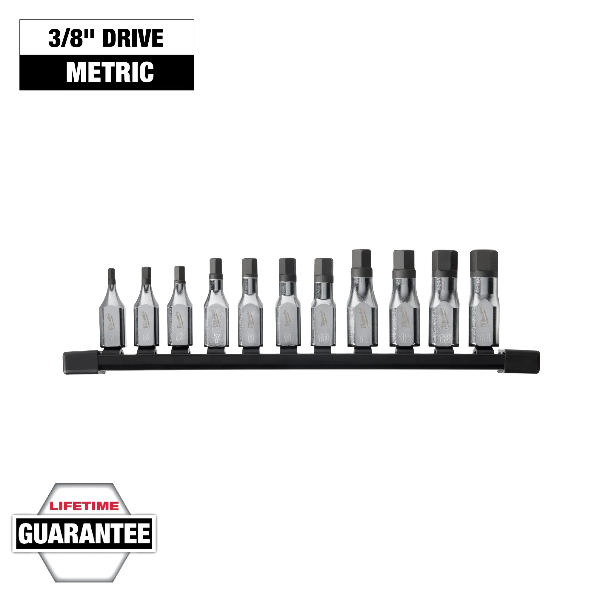 11pc 3/8" Drive Hex Bit Socket Set - Metric