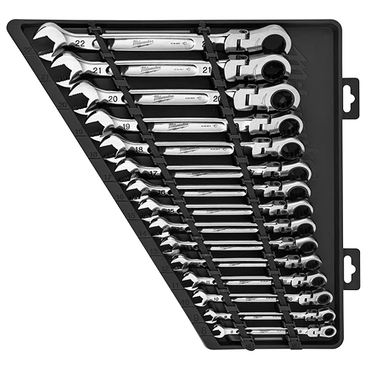15pc Metric Flex Head Ratcheting Combination Wrench