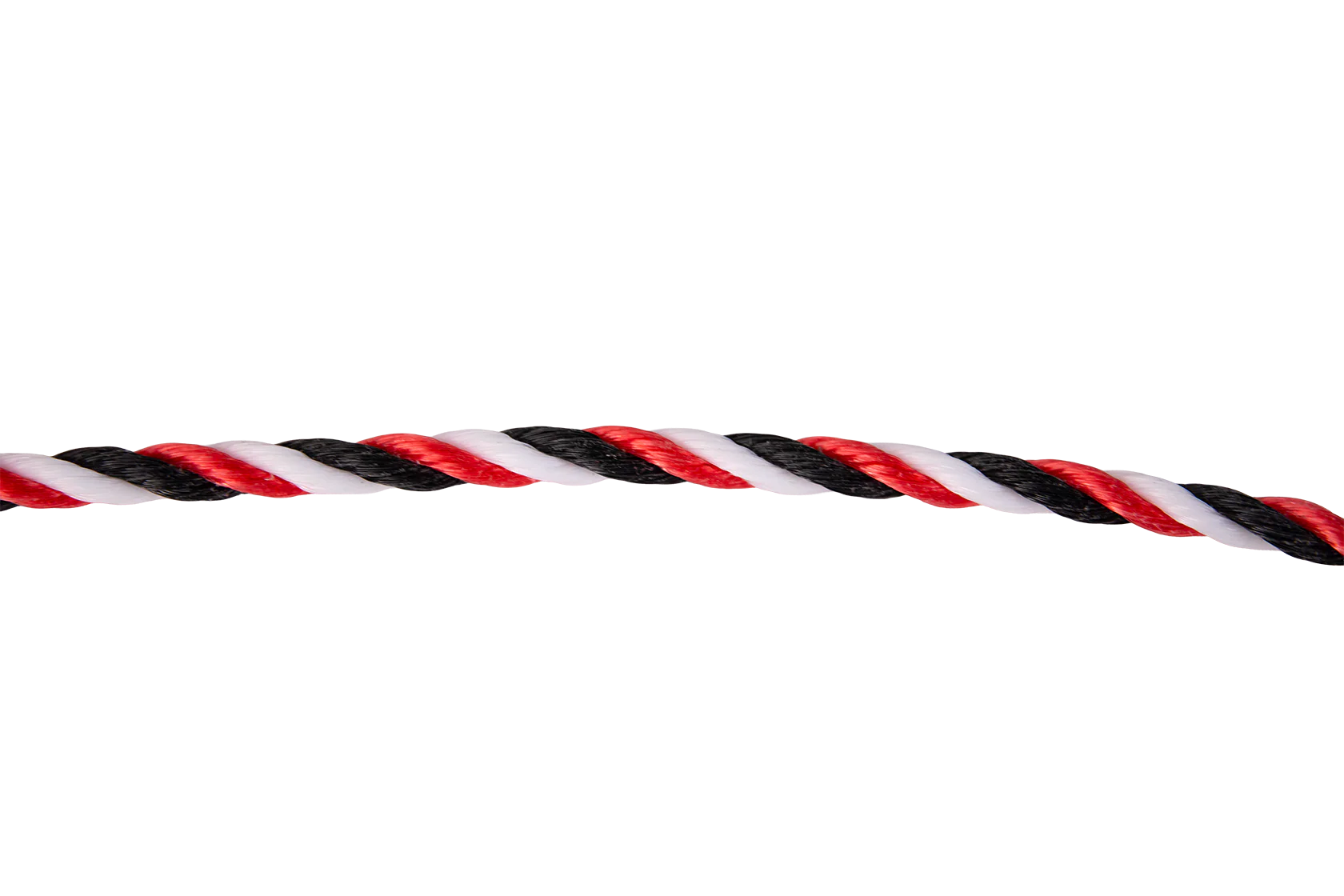 3-Strand Twisted Polyester Rope - Red, White and Black - Image 2