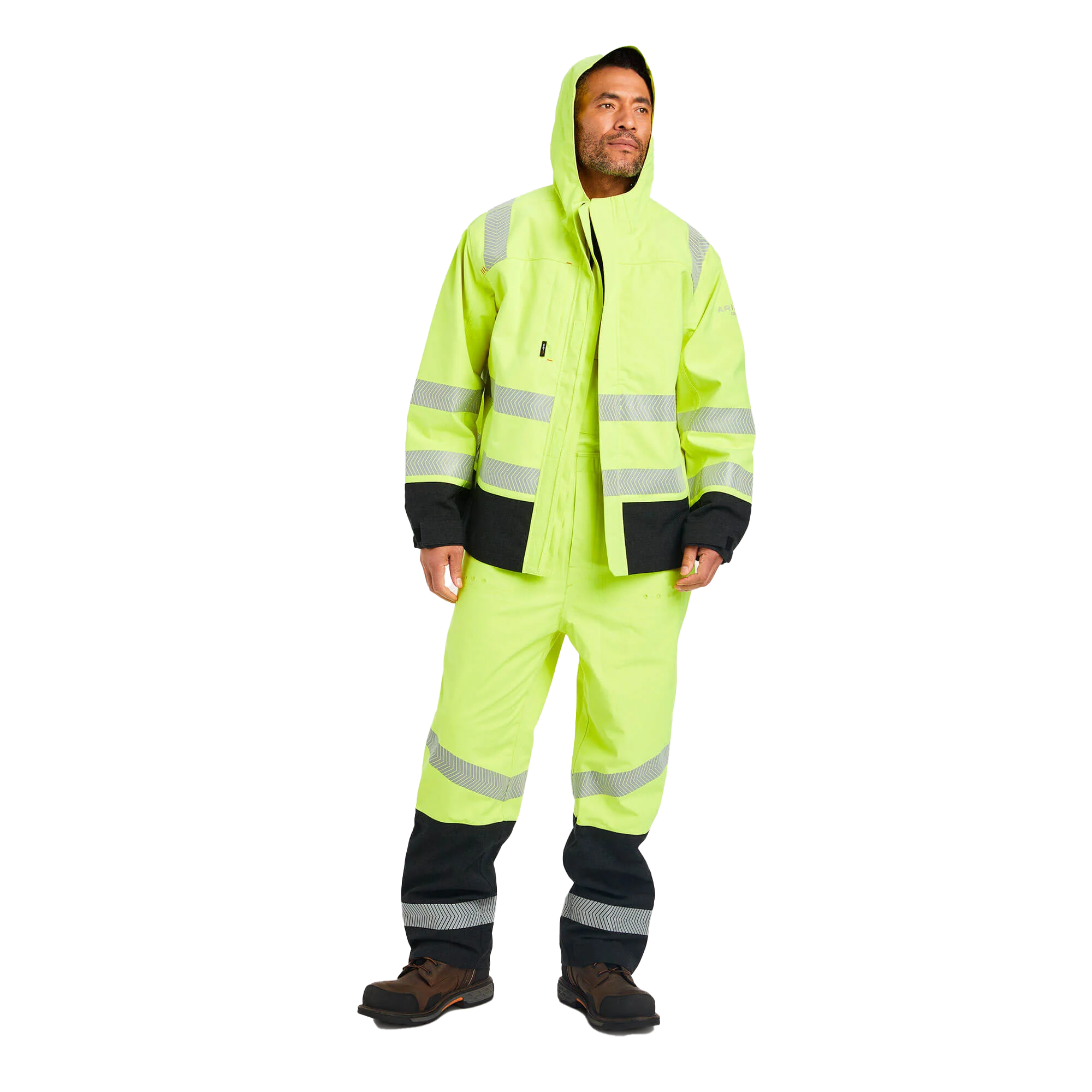 Ariat FR Hi-Vis Hooded Waterproof Jacket - Image 3