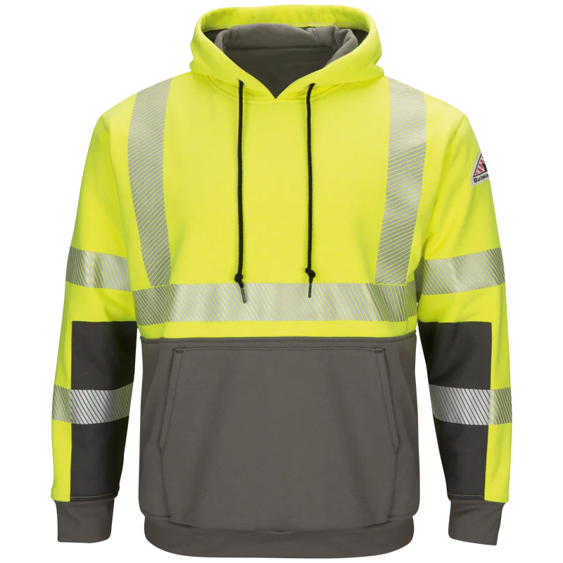 Bulwark Men's Hi-Visibility Color Block Pullover Fleece Sweatshirt