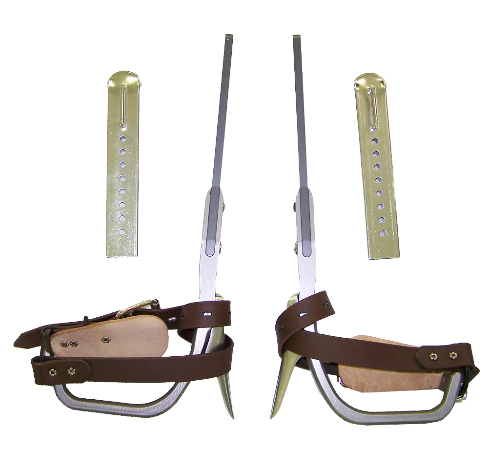 Climb Right Climbers – Anodized Aluminum, Tree Gaffs & Lower Straps