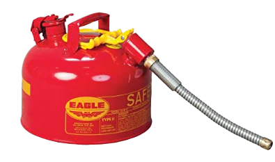 GAS CAN TYPE II 2.5 GALLON WITH 5/8" FLEX HOSE