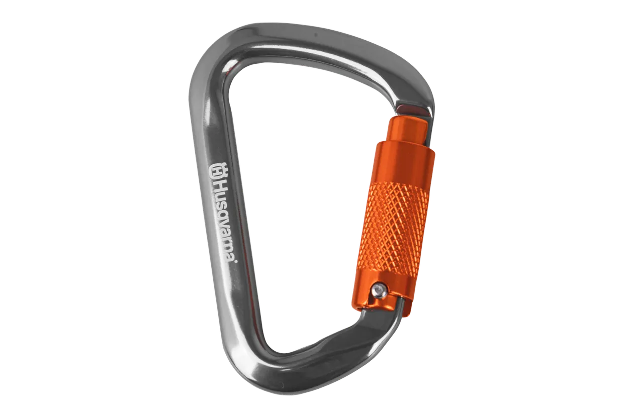 Husqvarna D-Shaped Aluminum Carabiner – Autolocking, 30 kN