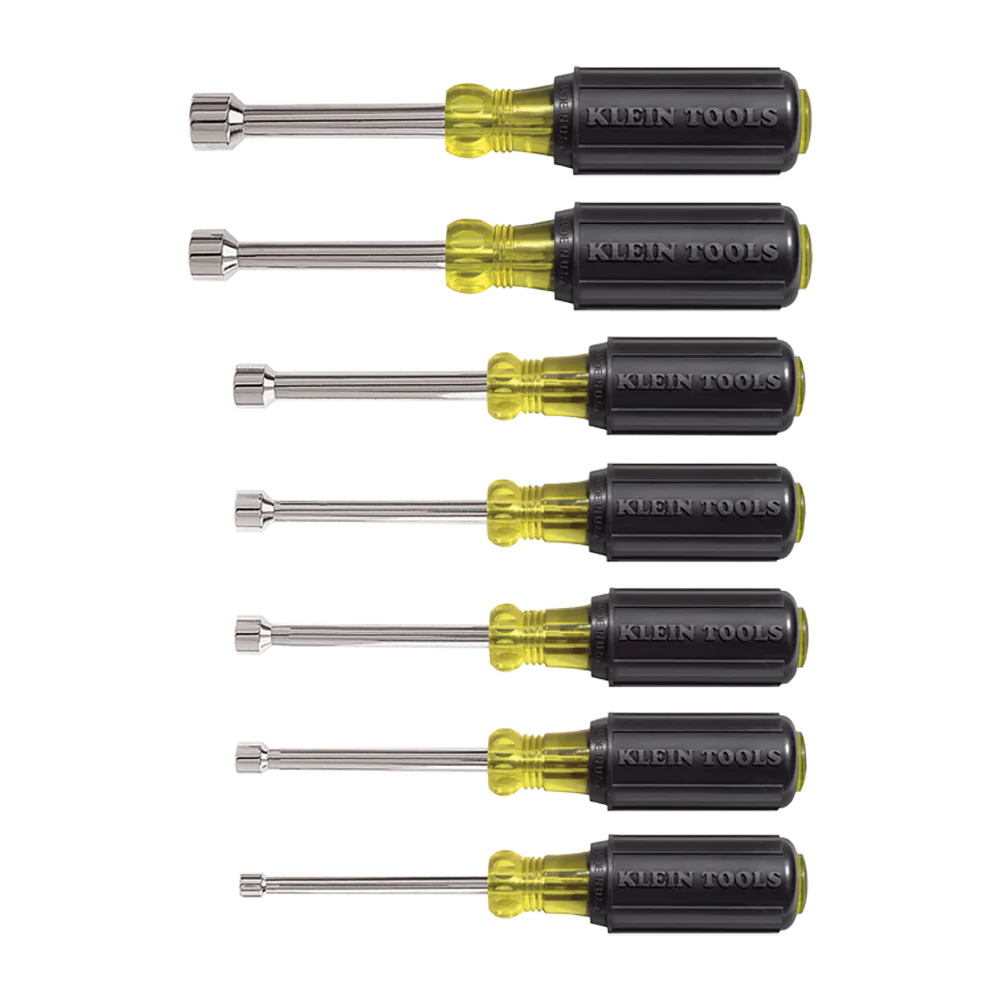 Nut Driver Set, 3-Inch Shafts, Cushion Grip, 7-Piece