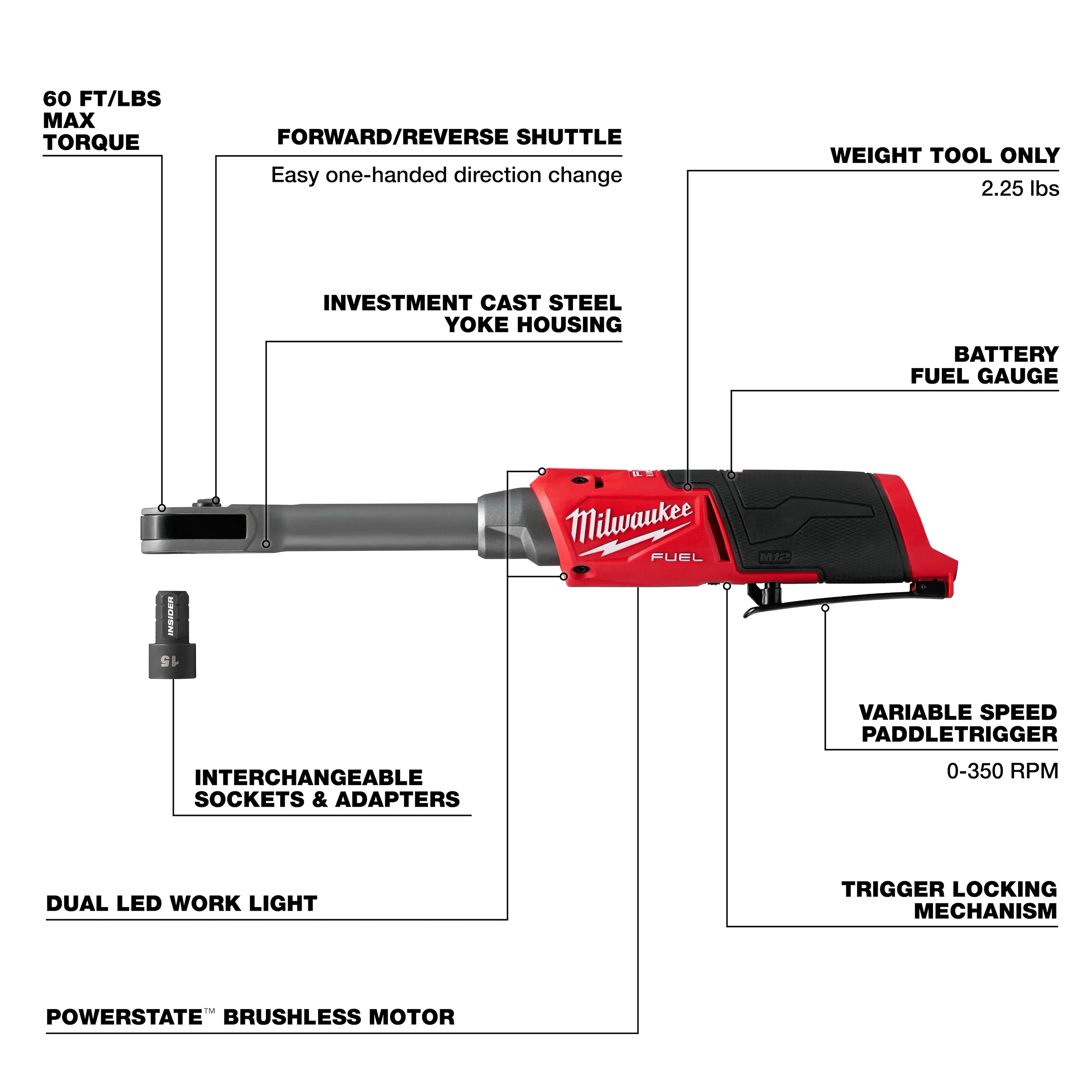 M12 FUEL™ INSIDER™ Extended Reach Box Ratchet - Image 3
