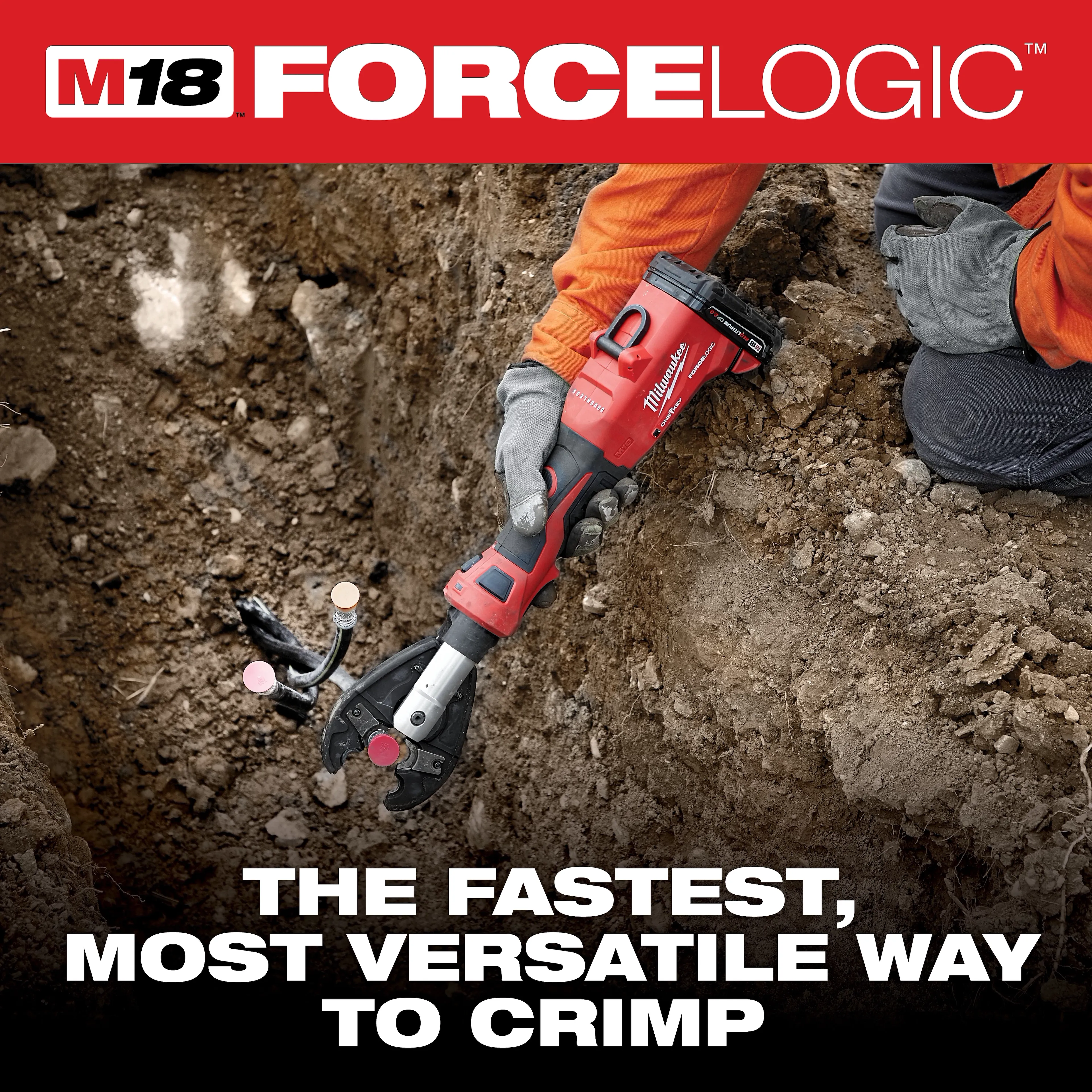 Milwaukee M18™ FORCE LOGIC™ 6T Linear Utility Crimper w/ BG-D3 Jaw - Image 4