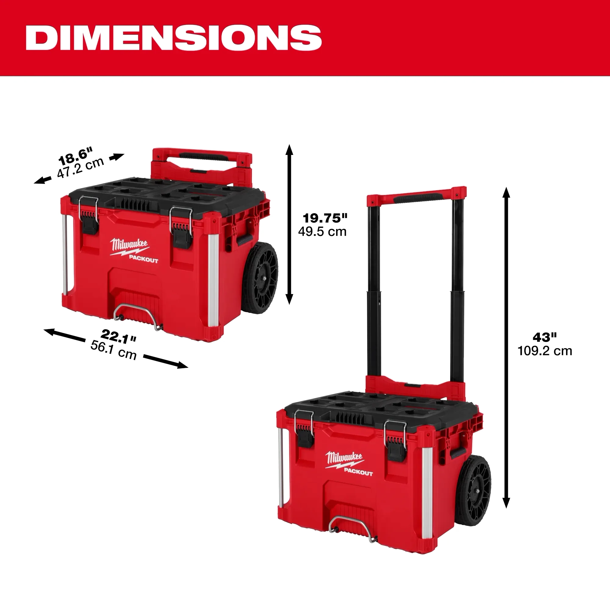 Milwaukee PACKOUT™ Rolling Tool Box - Image 3