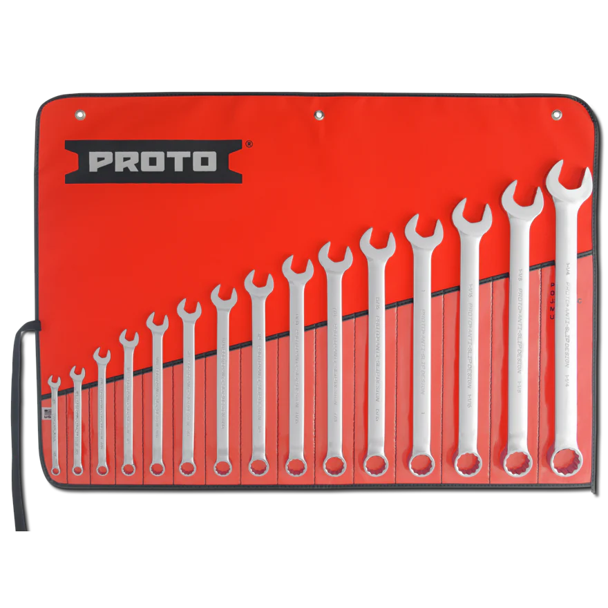 15 Piece Full Polish Combination ASD Wrench Set - 12 Point