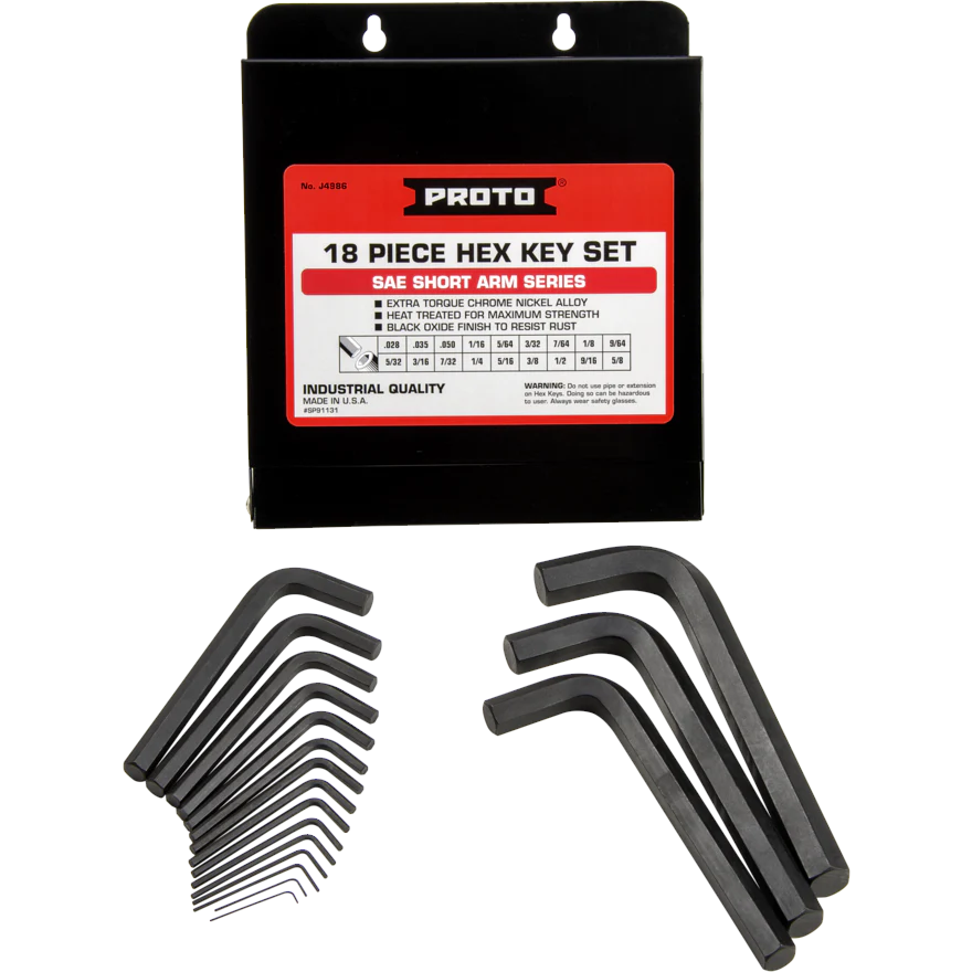 18 Piece SAE L-Shape Hex Key Set