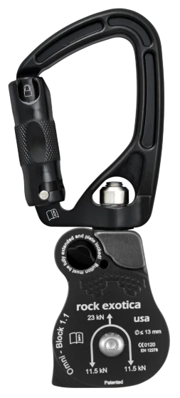 SWIVEL PULLEY OMNI-BLOCK 1.1" SWIVABINER TOP (SINGLE/BLACK)